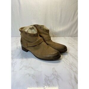 UGG Austin Women's 3179 Brown Leather Cowboy Ankle Boots Size 9.5M EUC!